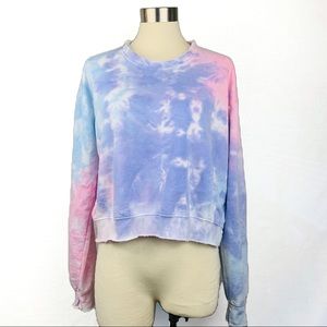 Galaxy Tie Dye Crop sweater sweatshirt size Medium